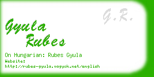 gyula rubes business card